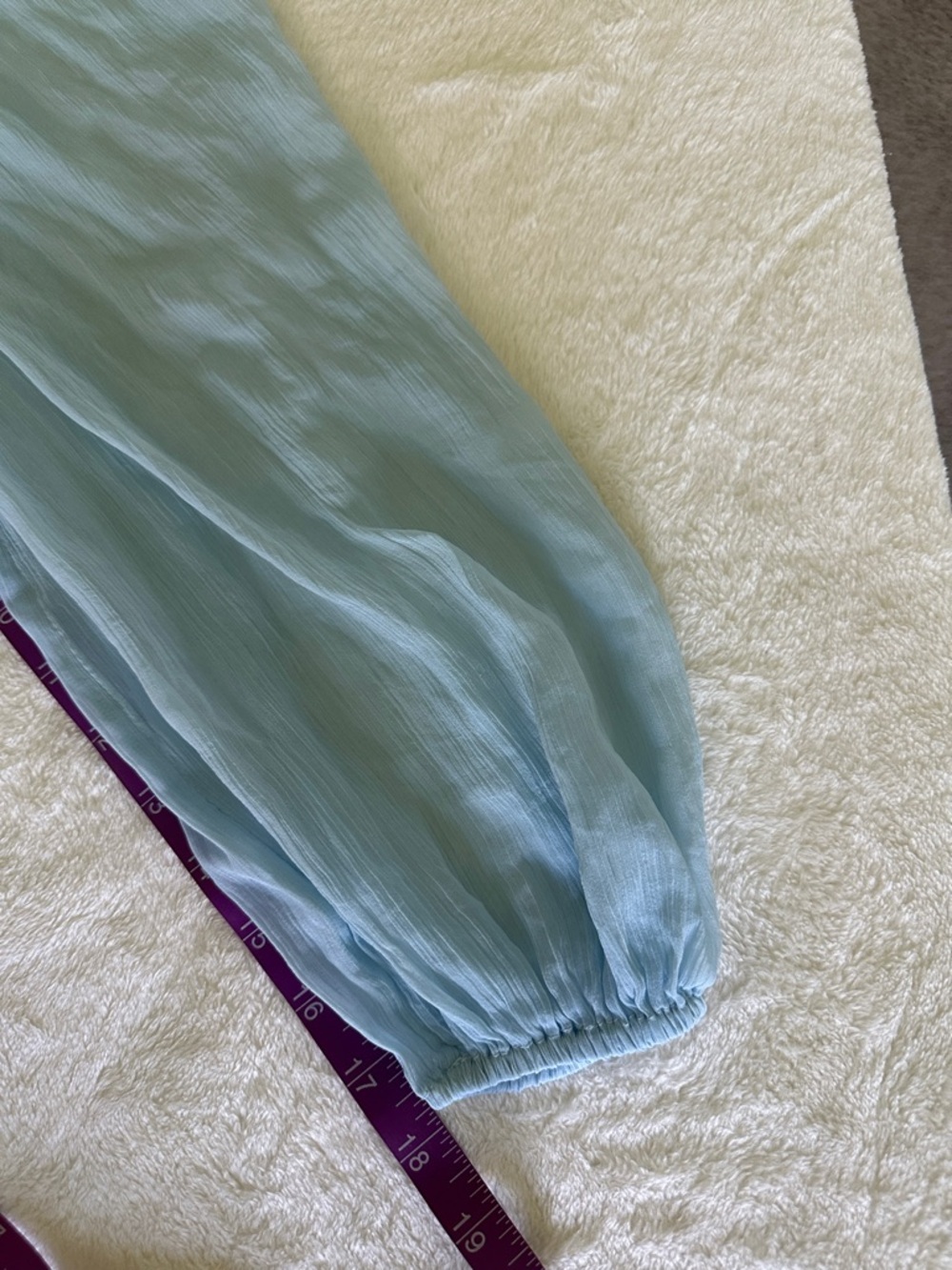 Urban Outfitters Light Blue Sheer Sleeve Corset Top - Picture 3 of 7
